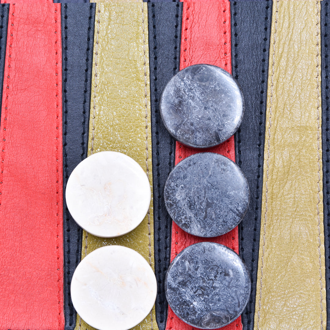 Travel Backgammon | Black - Marble Checkers