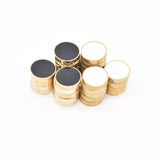 CHECKERS-RESIN W/BRASS RING-30MM-BLACK VS WHITE