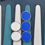 DARK BLUE WITH RESIN BRASS RINGED CHECKERS