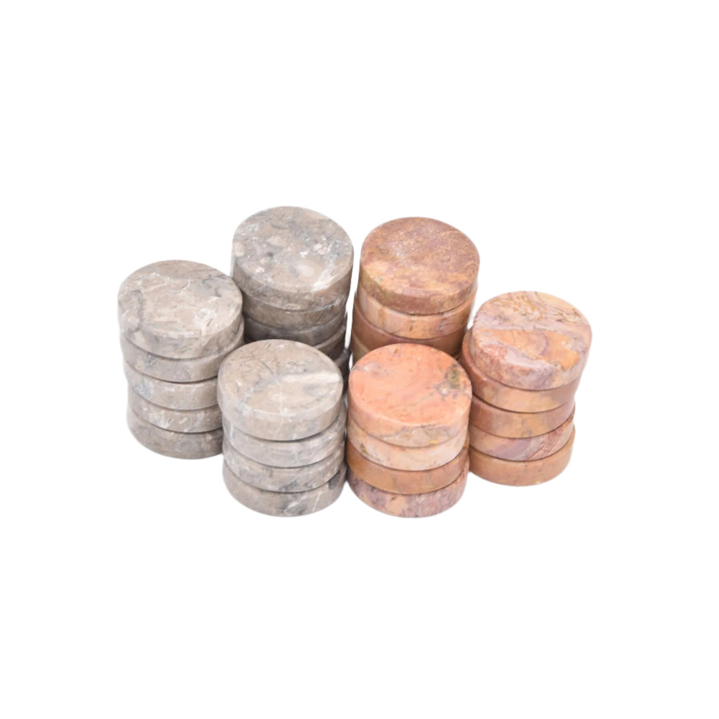 GREY  & BROWN PEACH   MARBLE CHECKERS