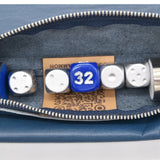 DARK BLUE WITH RESIN BRASS RINGED CHECKERS