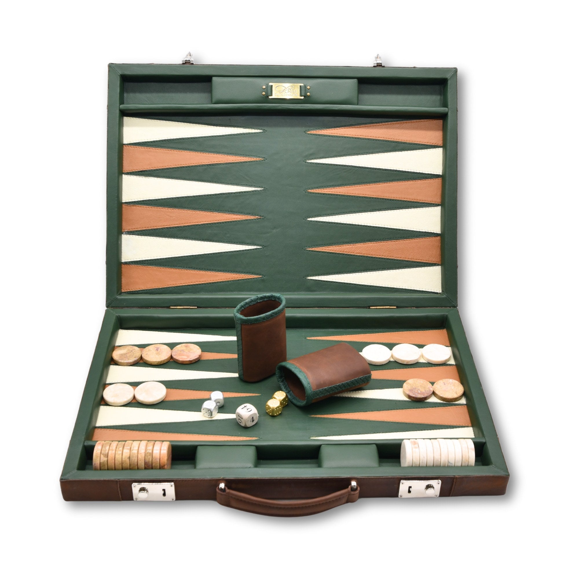 Luxury Leather Tournament Backgammon – Marble Edition – bosbackgammon