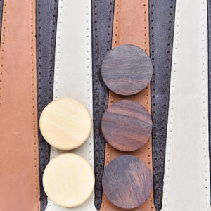 Travel Backgammon - BROWN WOOD CHECKERS