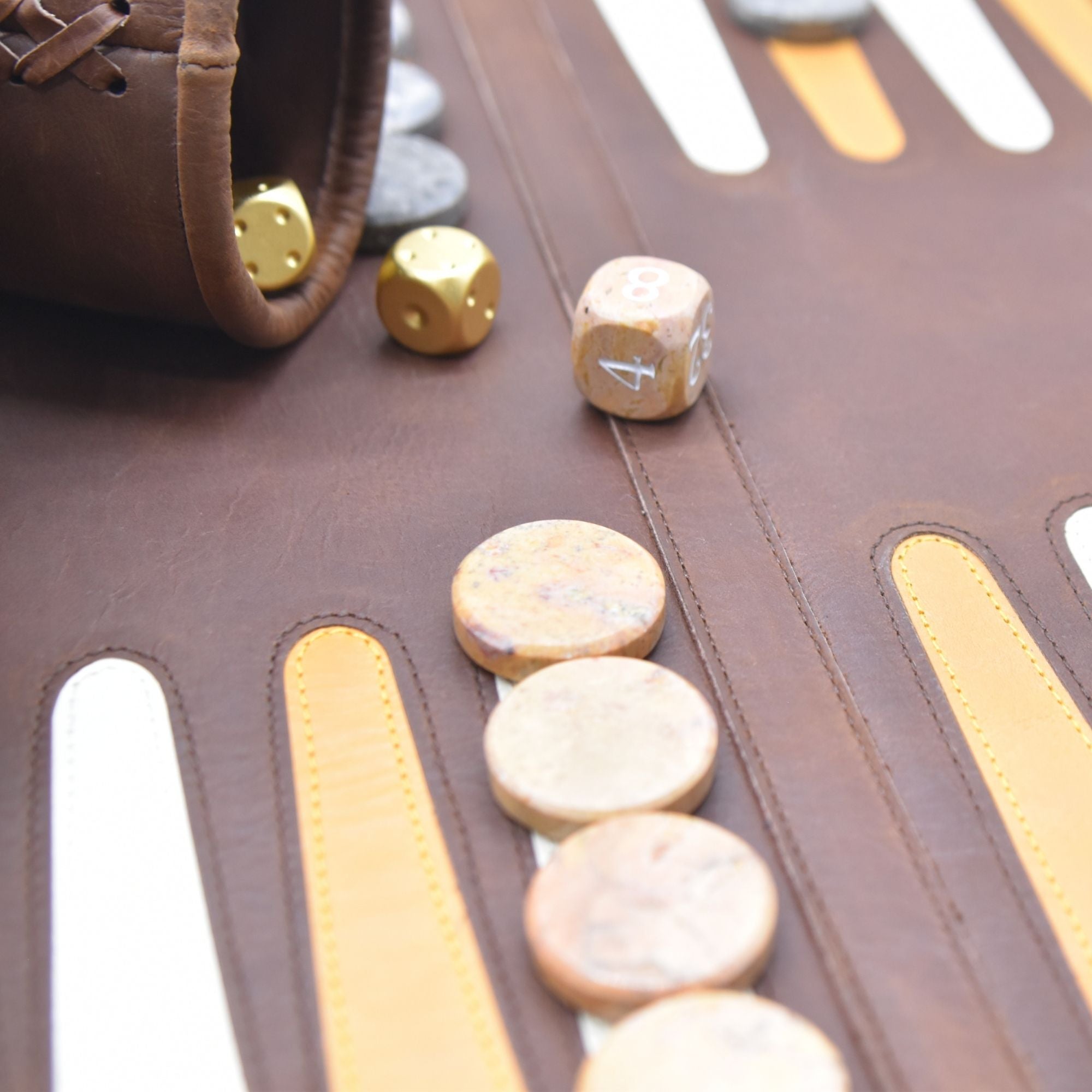 BROWN WITH MARBLE CHECKERS