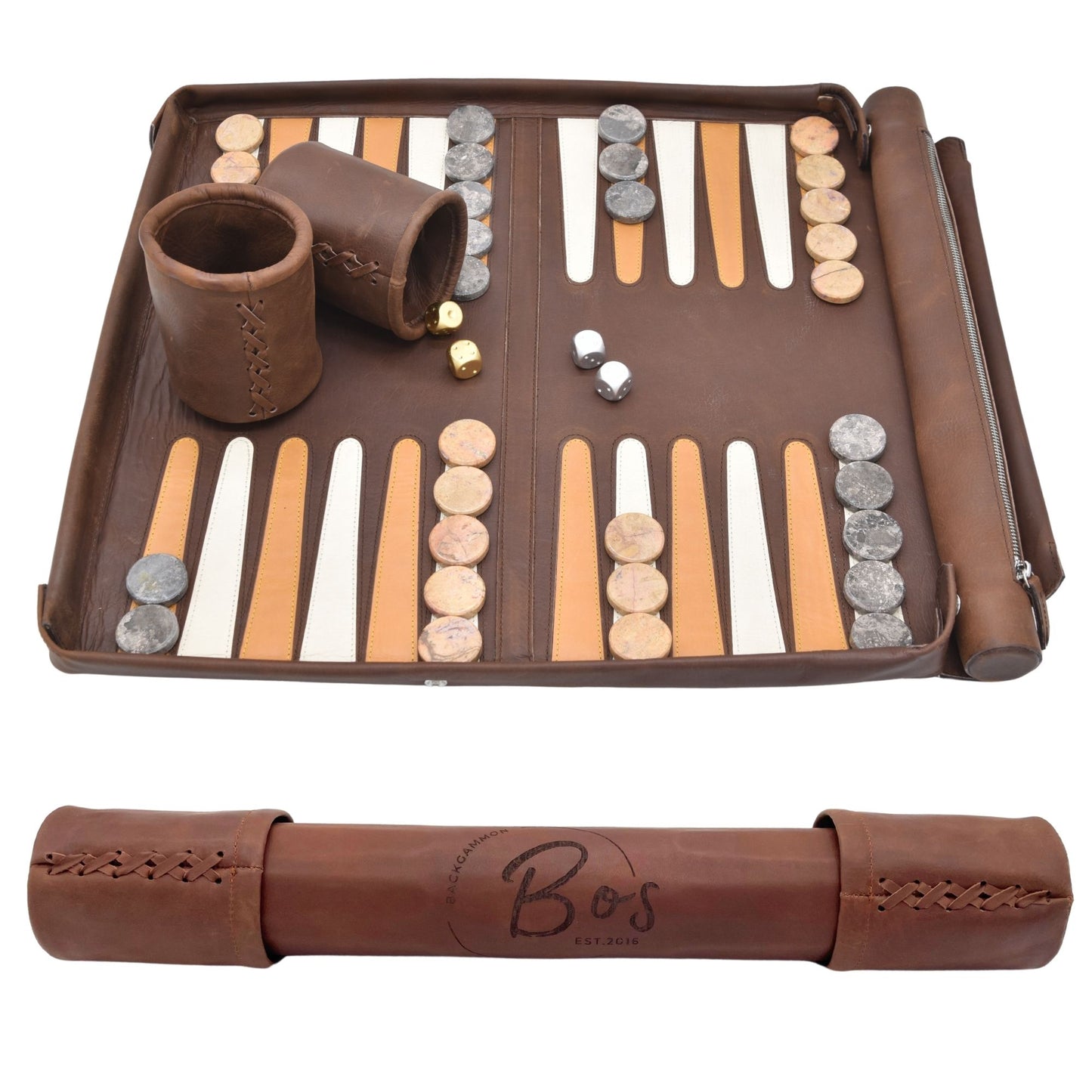 BROWN WITH MARBLE CHECKERS