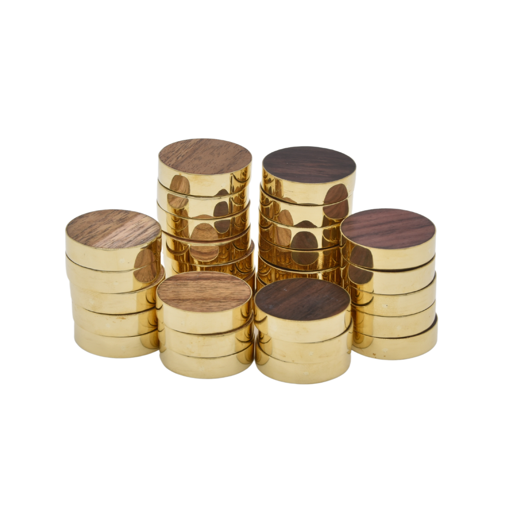 Wood and  Brass  backgammon Checkers