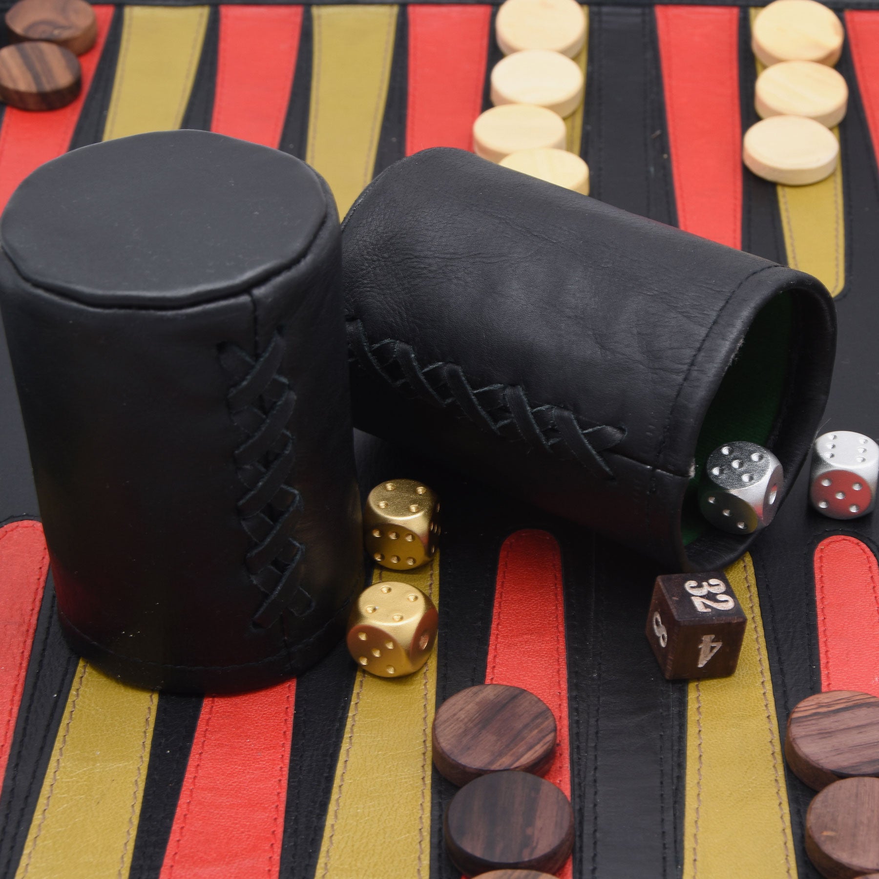 Travel Backgammon | Black - Marble Checkers