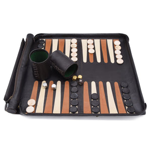 Travel Backgammon | Dark Brown | Marble Checkers