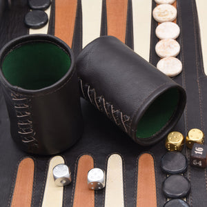 Travel Backgammon | Dark Brown | Marble Checkers