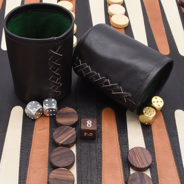 Travel Backgammon - BROWN WOOD CHECKERS