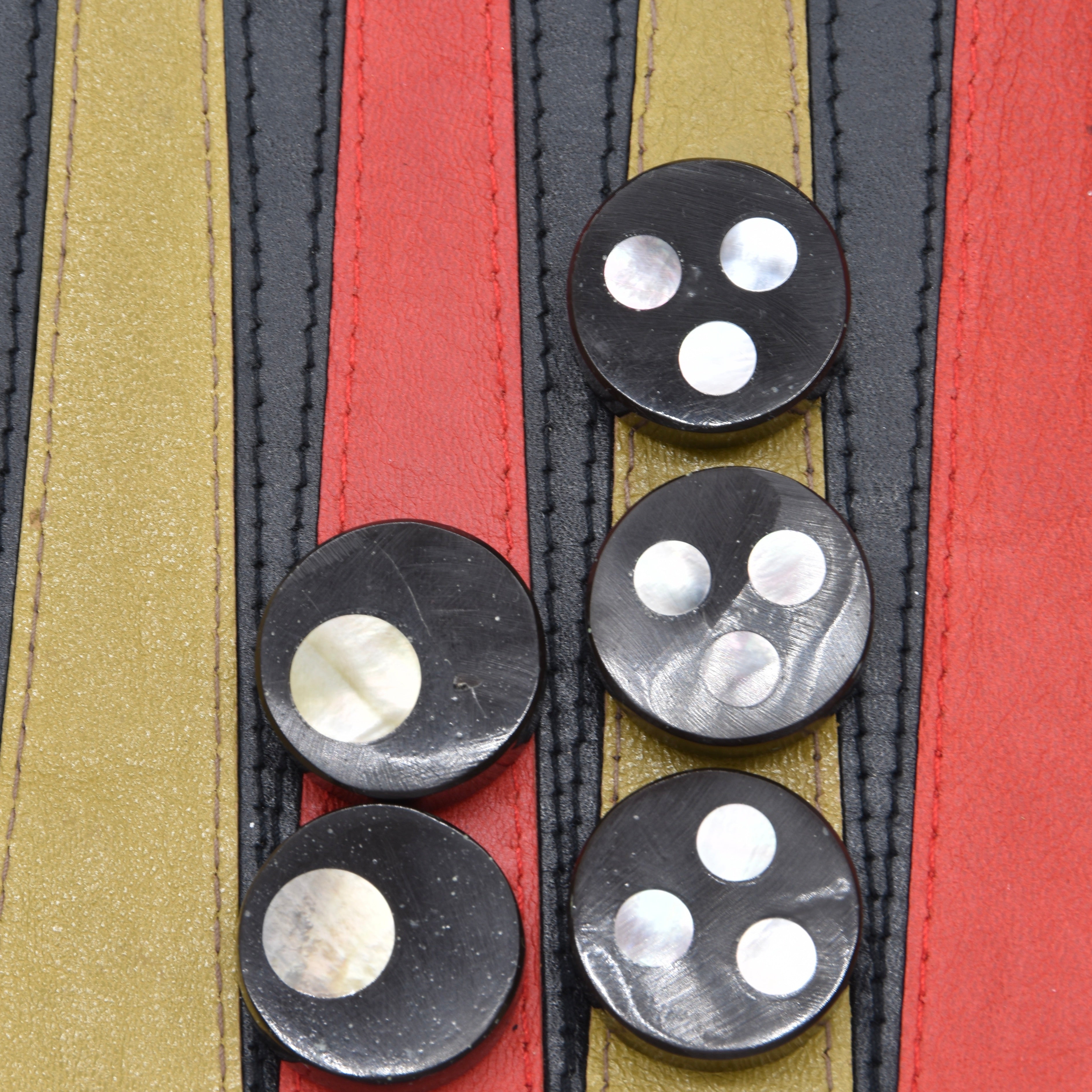 Backgammon Checkers - Resin with Mother of Pearl Inlay