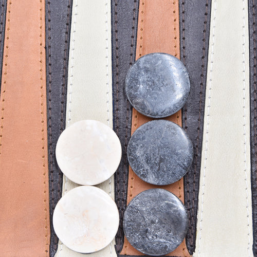 Travel Backgammon | Dark Brown | Marble Checkers