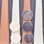 Backgammon checkers - silver and wood